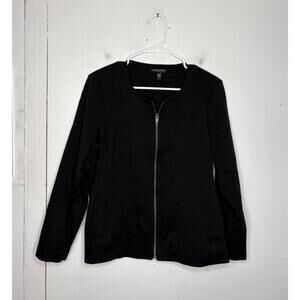 Eileen Fisher Jacket Womens Large Petite Full Zip Organic Cotton Sustainable
